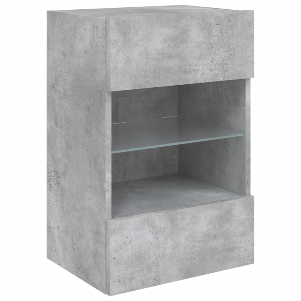 TV ormarić s LED svjetlima siva boja betona 40x30x60,5 cm