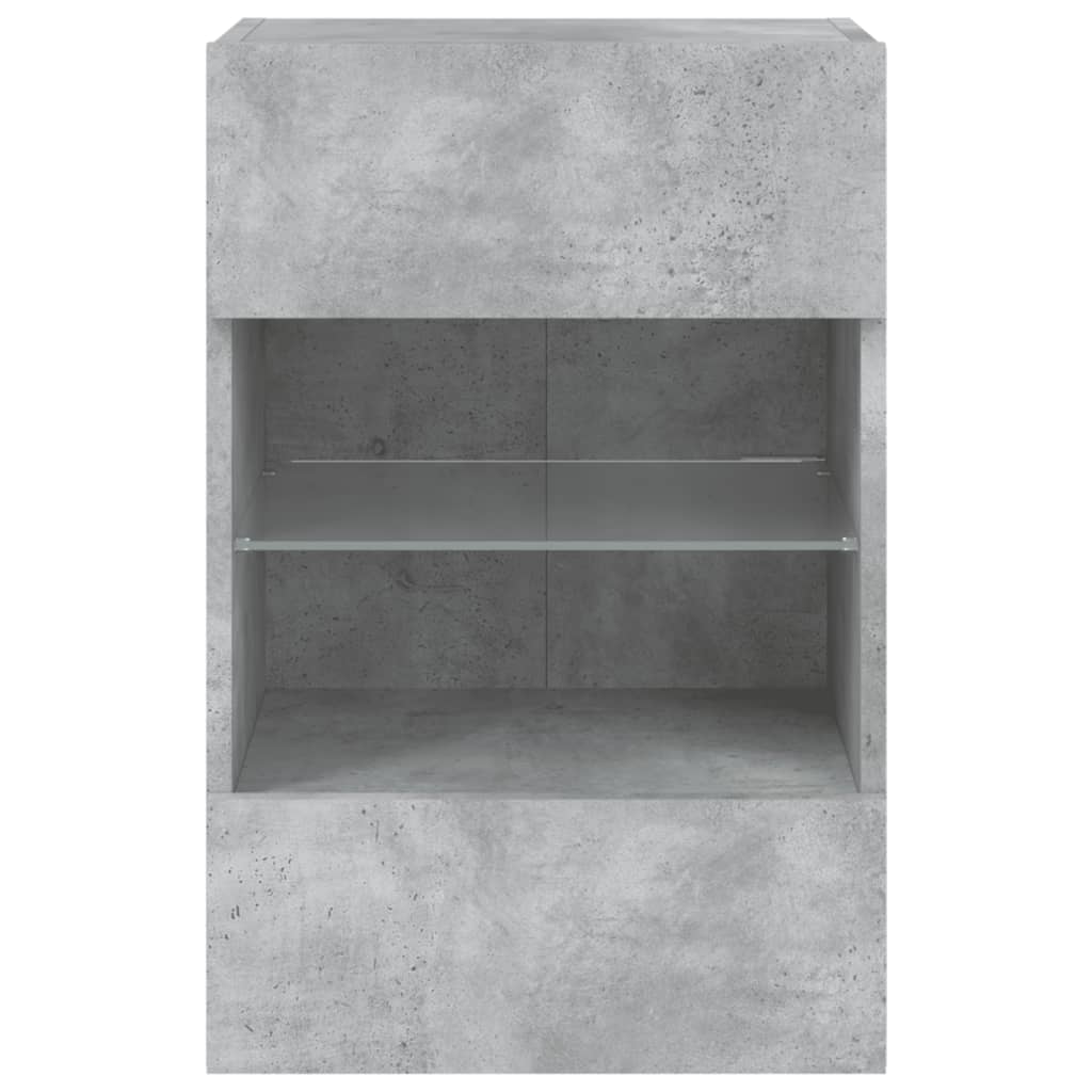 TV ormarić s LED svjetlima siva boja betona 40x30x60,5 cm