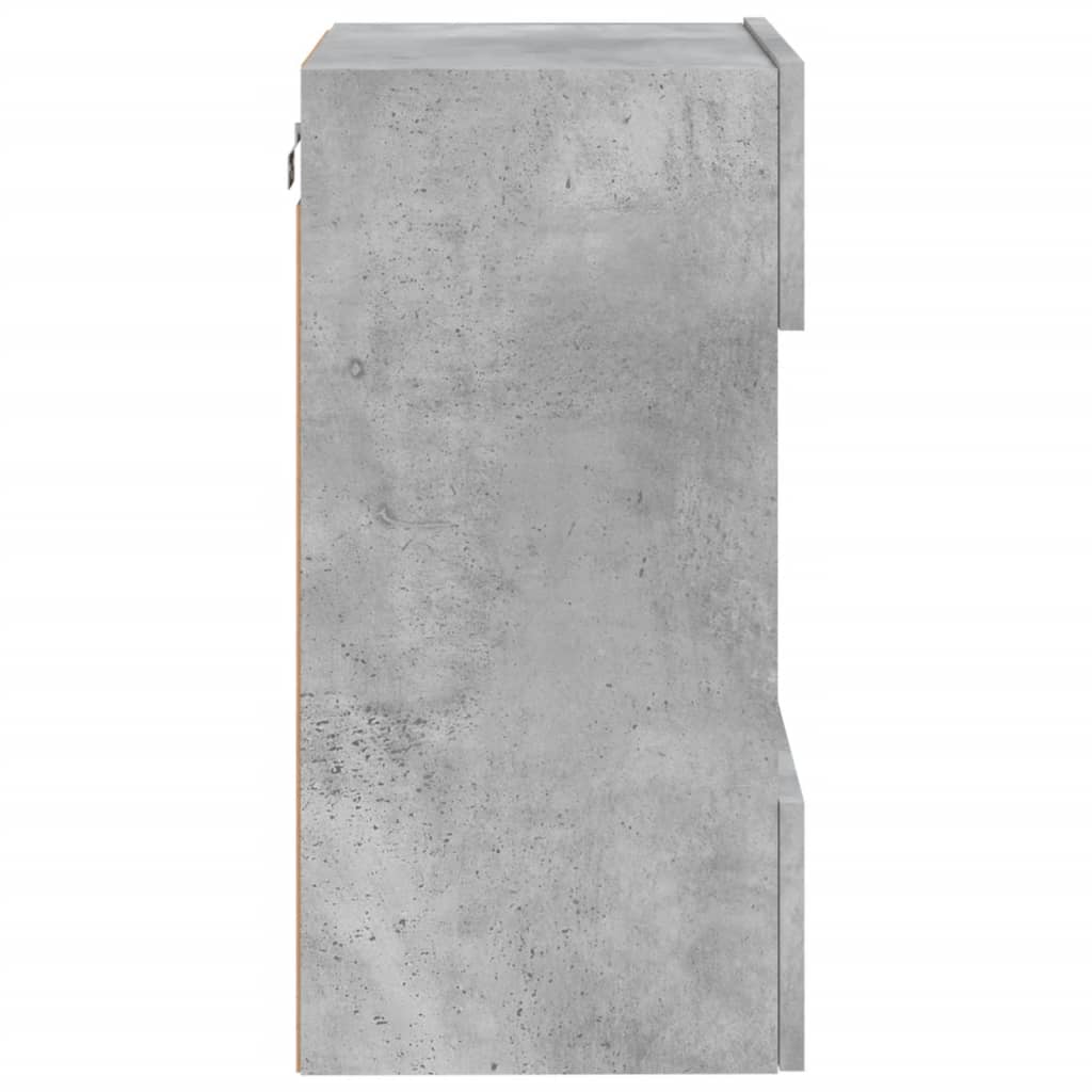 TV ormarić s LED svjetlima siva boja betona 40x30x60,5 cm