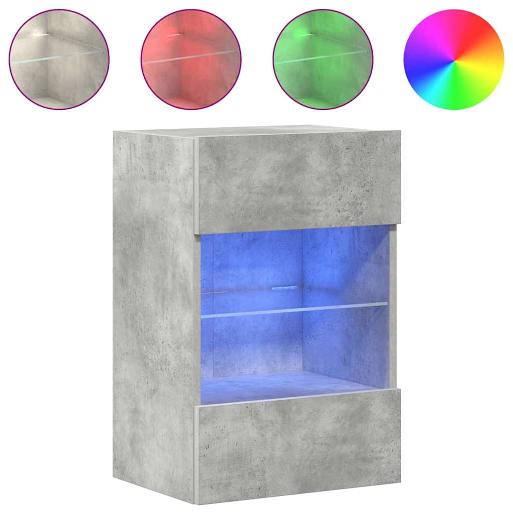 Zidni ormarići s LED svjetlima za TV 2 kom boja betona 40x30x60,5 cm