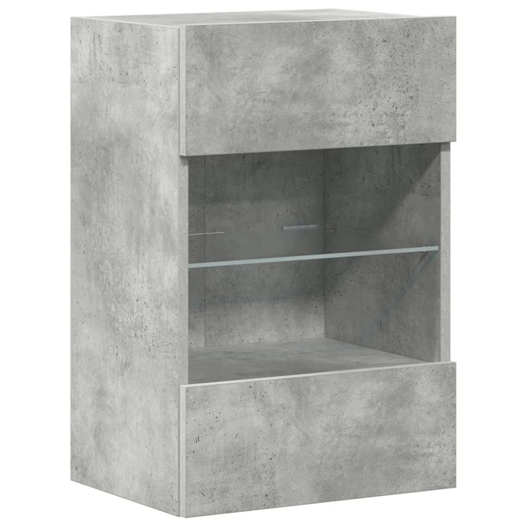 Zidni ormarići s LED svjetlima za TV 2 kom boja betona 40x30x60,5 cm