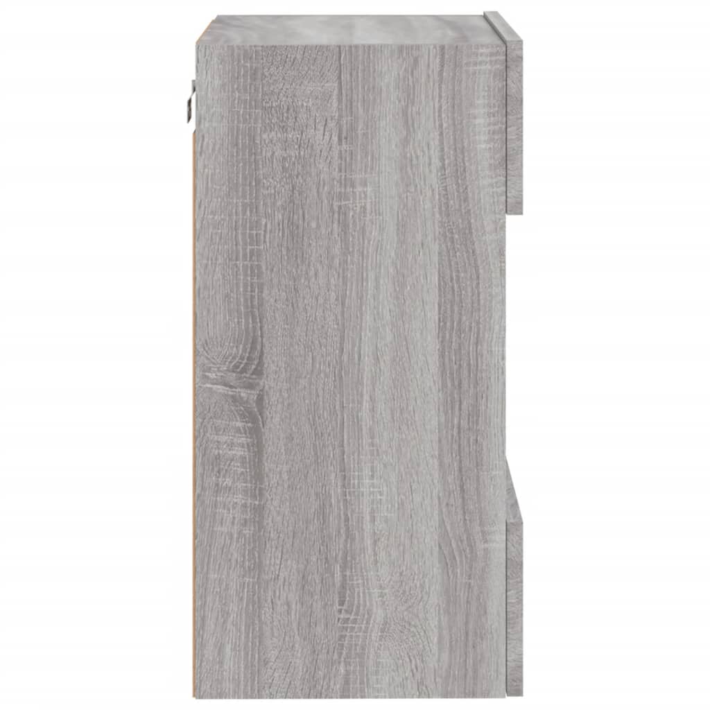 Zidni TV ormarić s LED svjetlima siva boja hrasta 40x30x60,5 cm