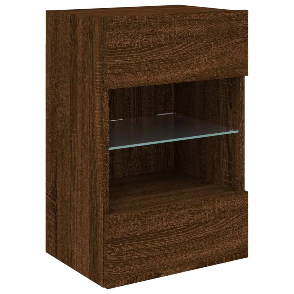 Zidni TV ormarić s LED svjetlima boja hrasta 40x30x60,5 cm