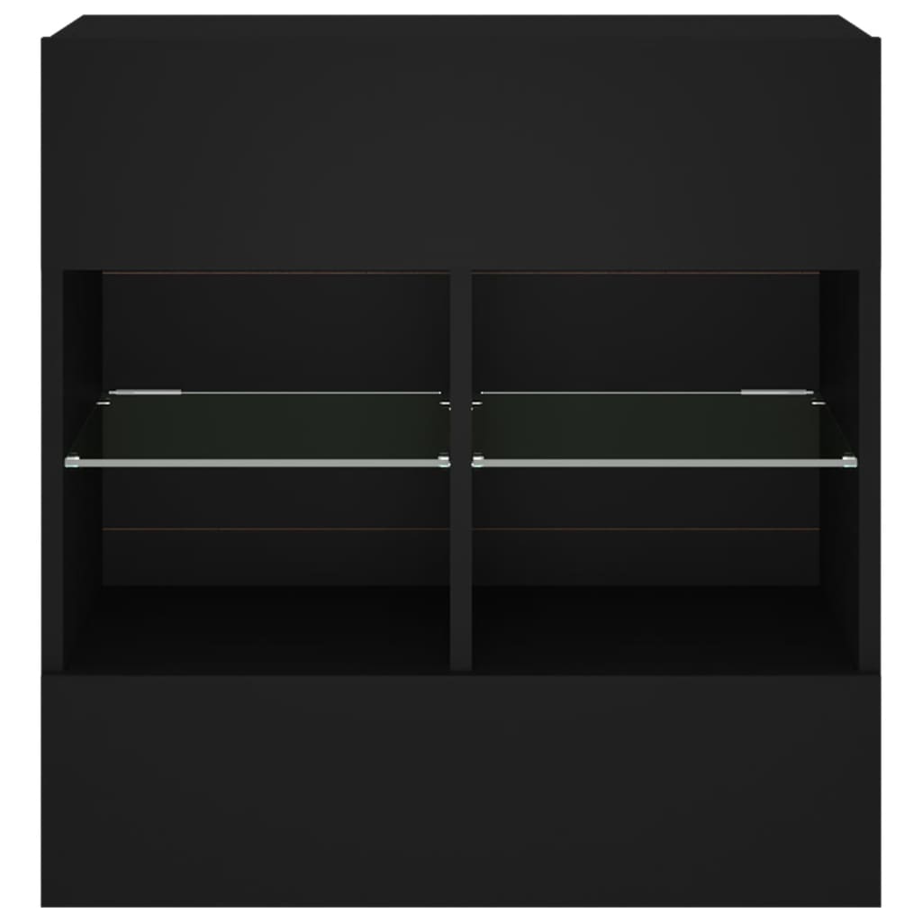 Zidni TV ormarić s LED svjetlima crni 58,5x30x60,5 cm