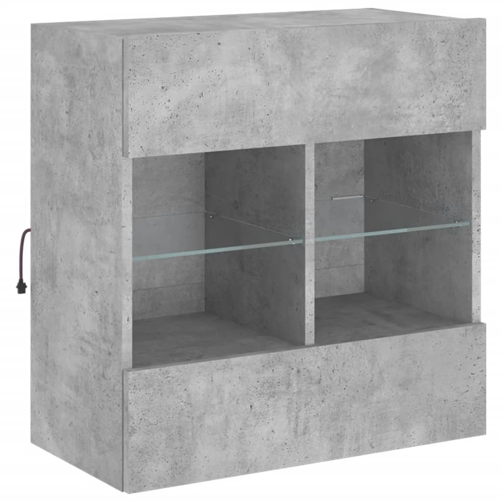 TV ormarić s LED svjetlima siva boja betona 58,5x30x60,5 cm
