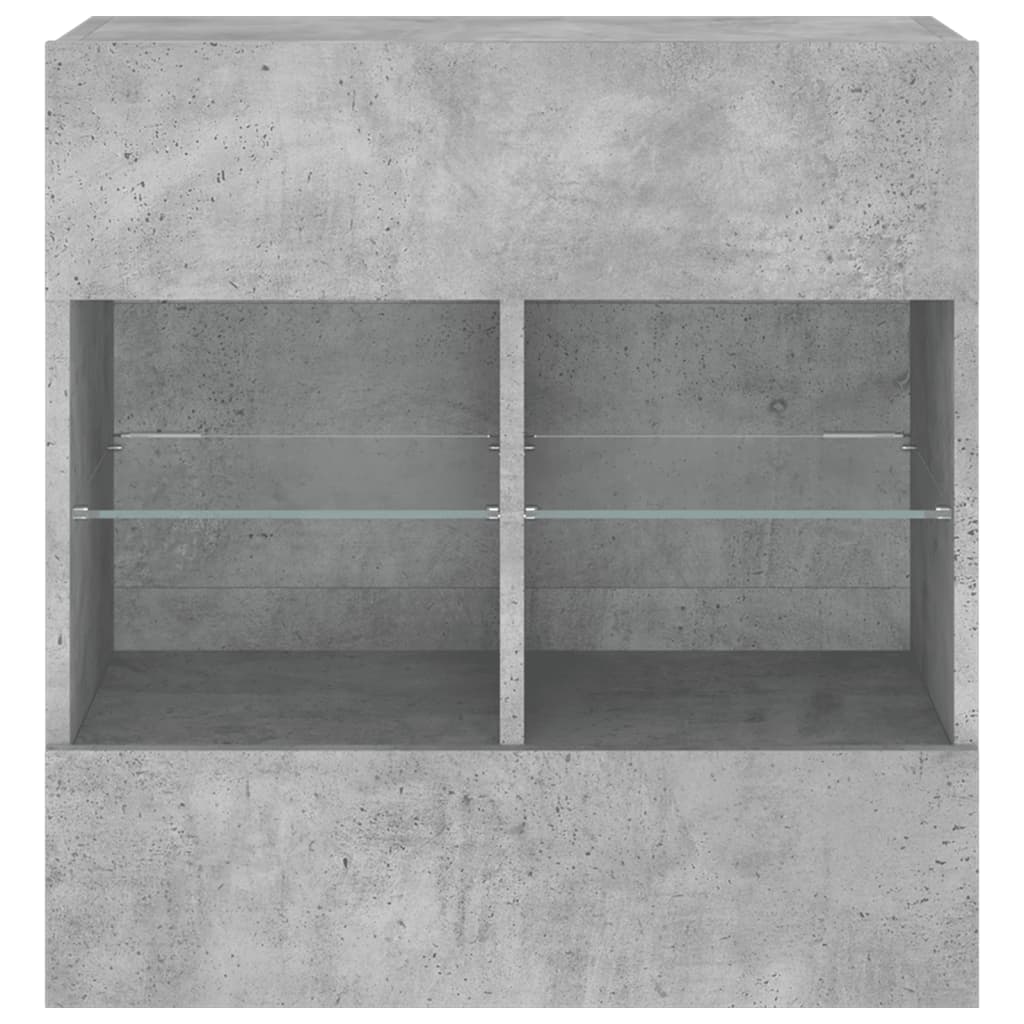 TV ormarić s LED svjetlima siva boja betona 58,5x30x60,5 cm