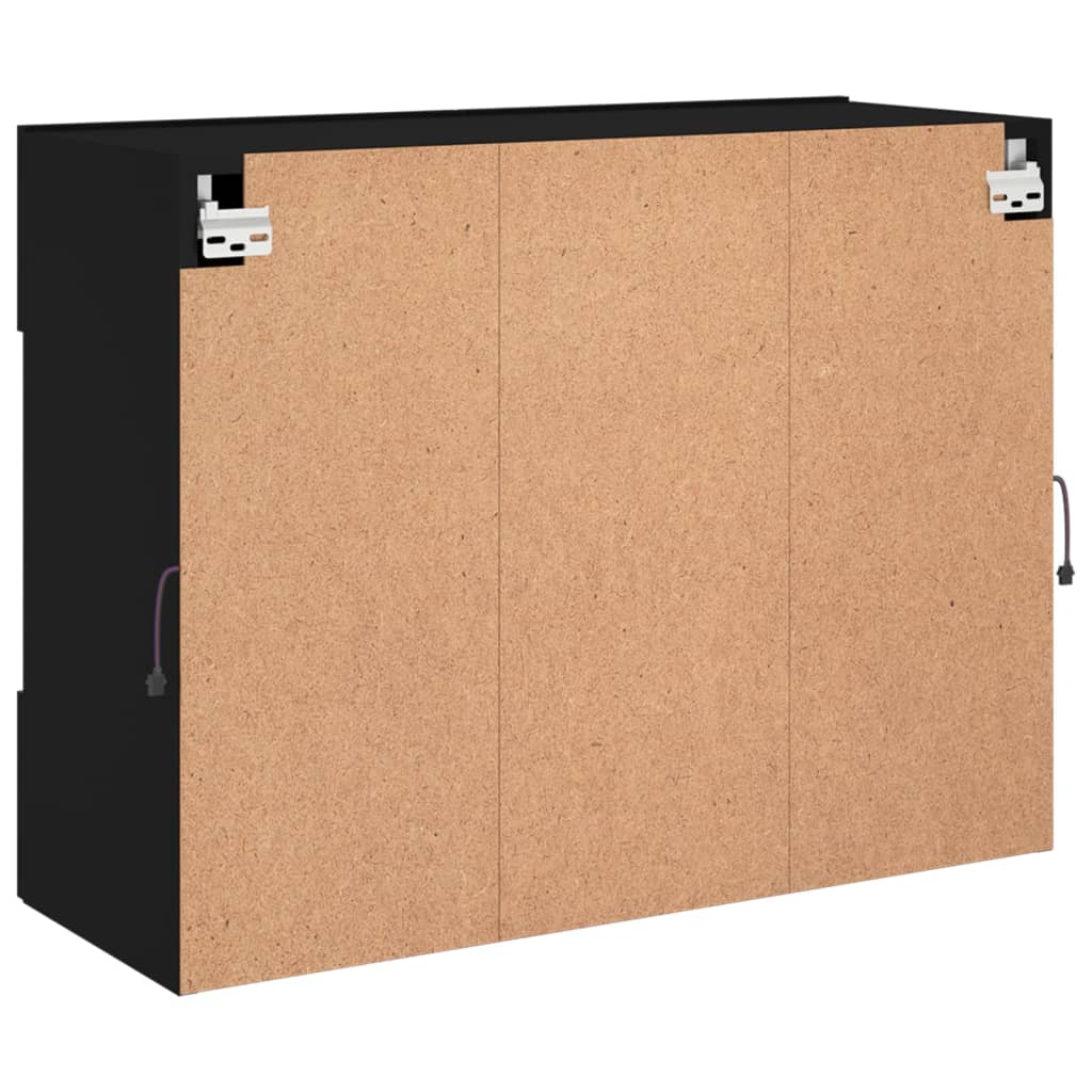 Zidni TV ormarić s LED svjetlima crni 78,5x30x60,5 cm