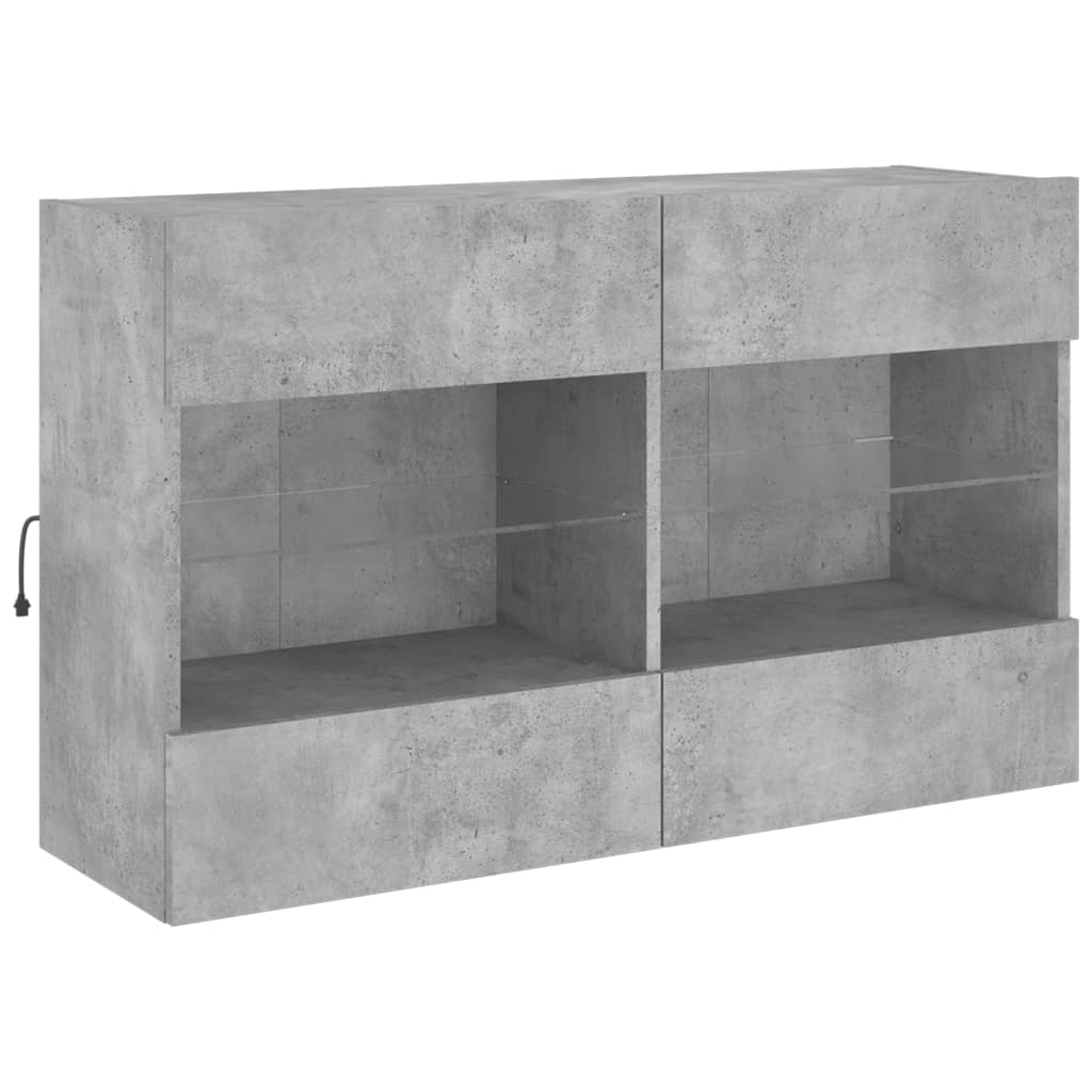 TV ormarić s LED svjetlima siva boja betona 98,5x30x60,5 cm