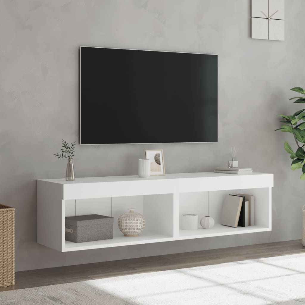 TV ormarići s LED svjetlima 2 kom bijeli 60x30x30 cm