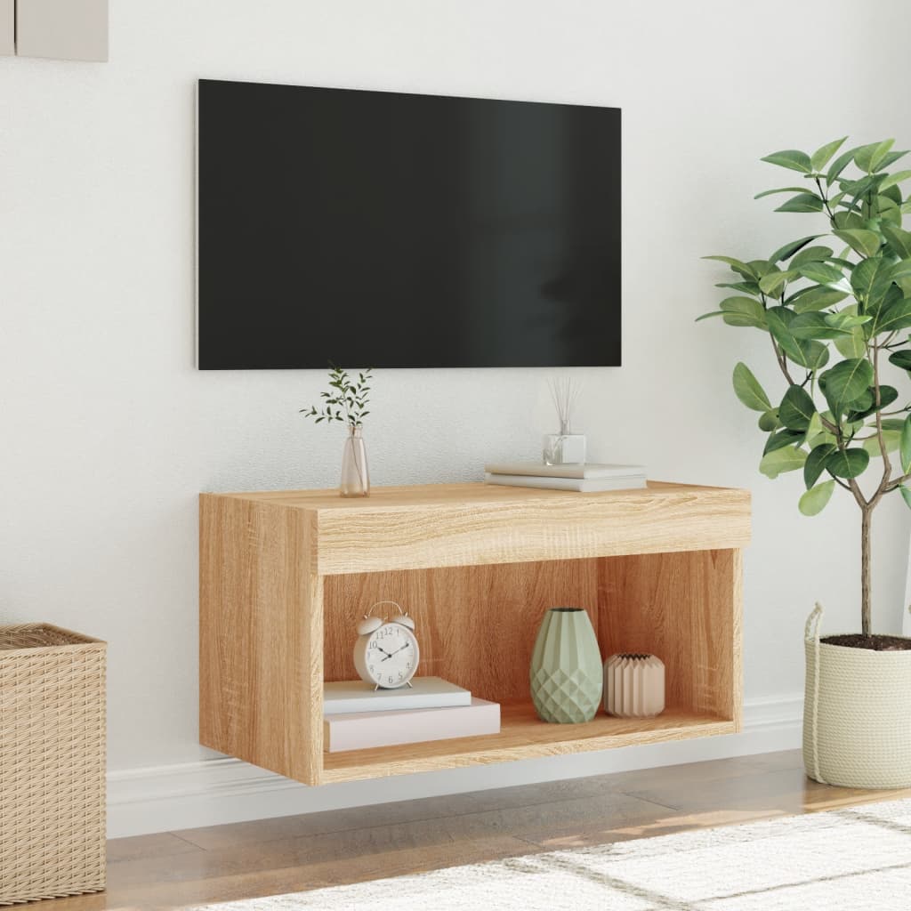 TV ormarić s LED svjetlima boja hrasta sonome 60 x 30 x 30 cm