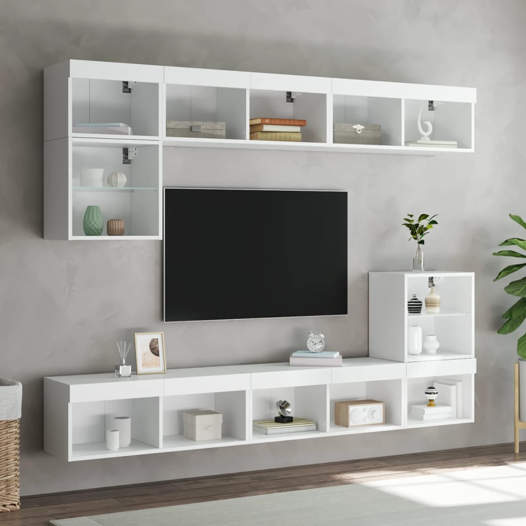 TV ormarići s LED svjetlima 2 kom bijeli 80x30x30 cm