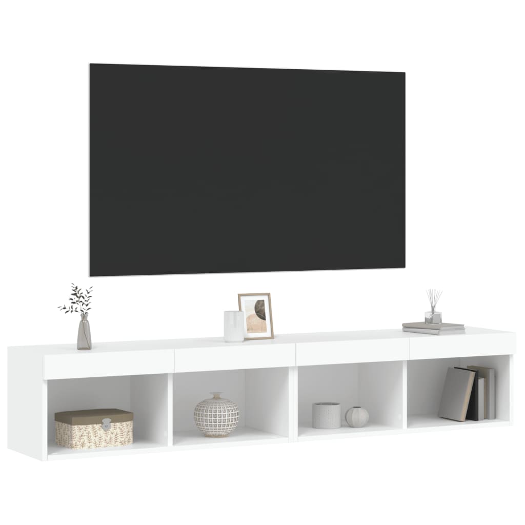 TV ormarići s LED svjetlima 2 kom bijeli 80x30x30 cm