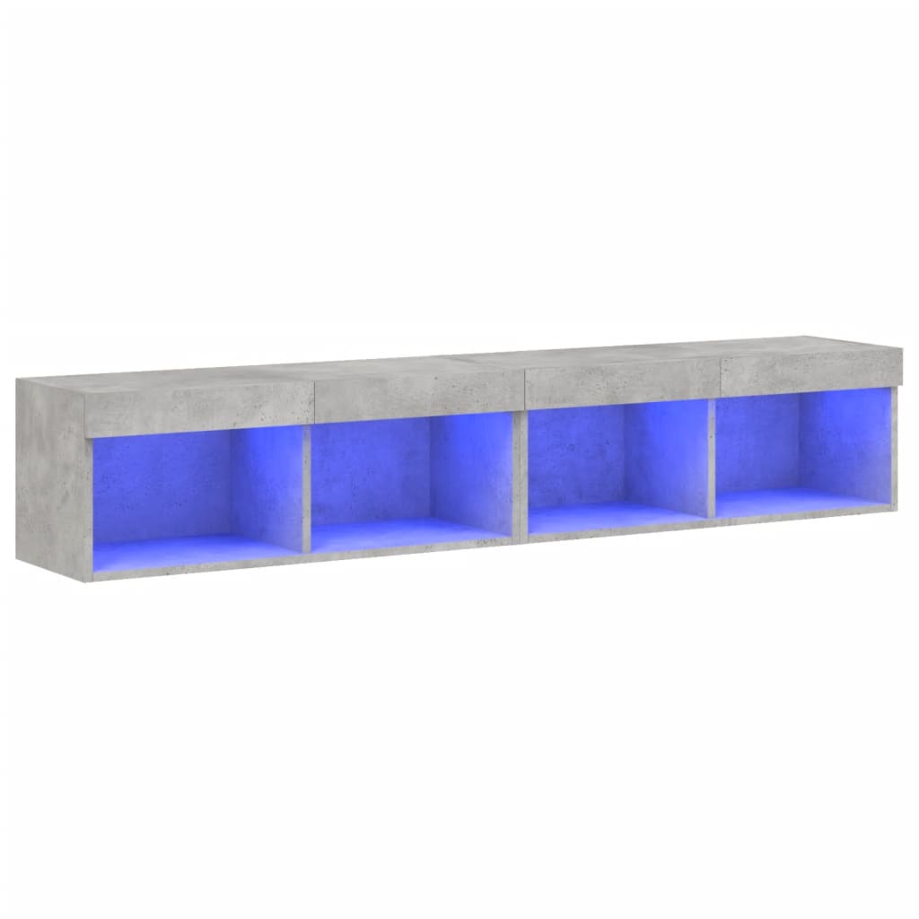 TV ormarići s LED svjetlima 2 kom siva boja betona 80x30x30 cm