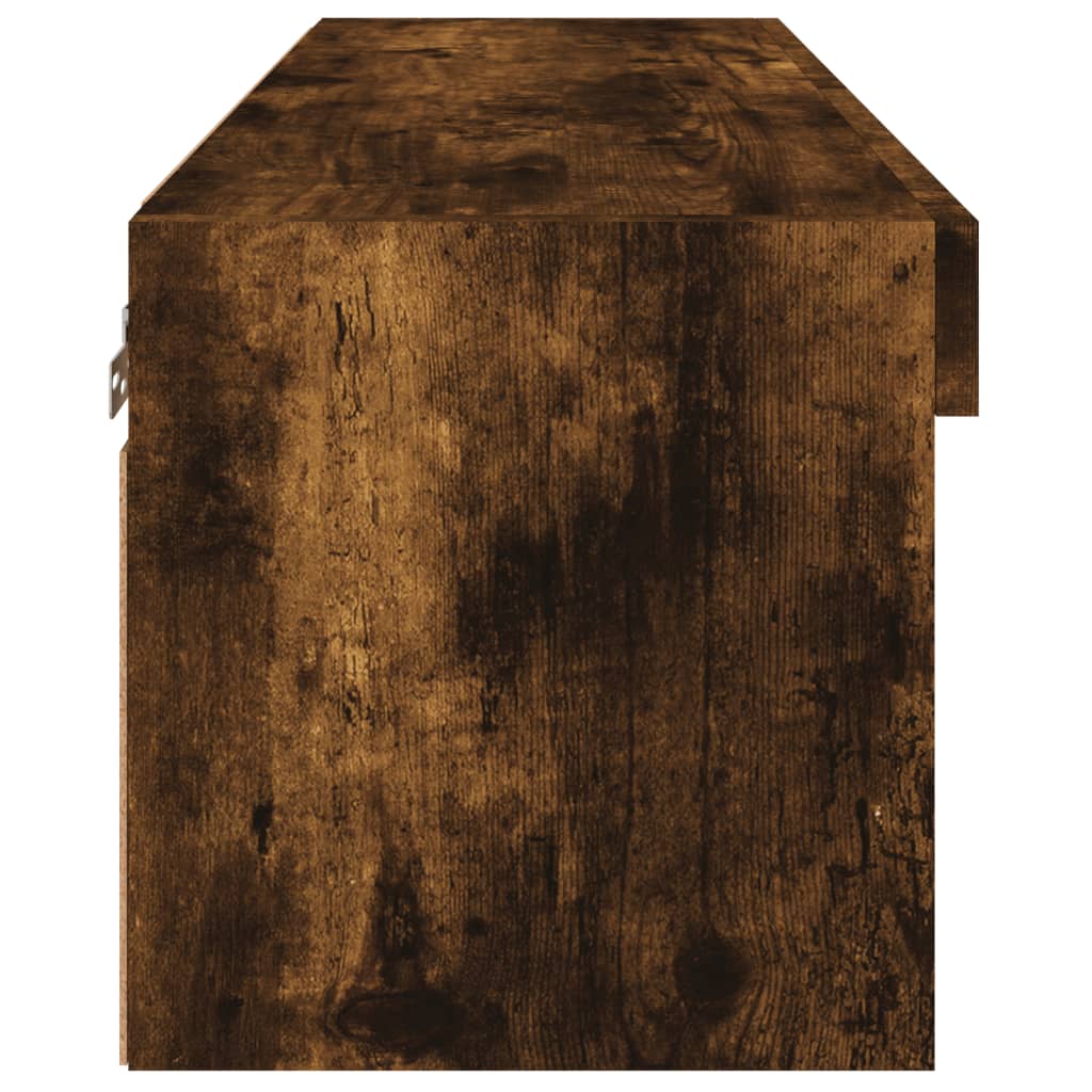 TV ormarić s LED svjetlima boja dimljenog hrasta 80x30x30 cm