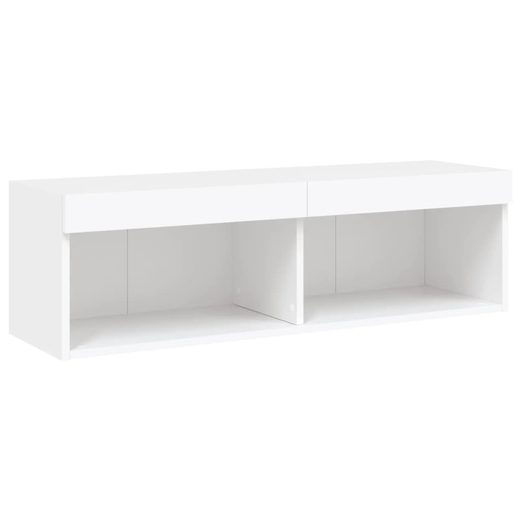 TV ormarić s LED svjetlima bijeli 80x30x30 cm