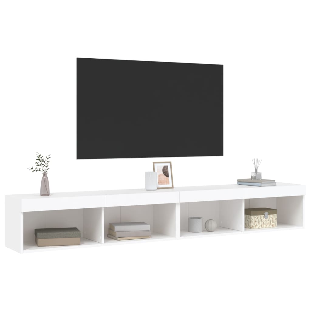 TV ormarići s LED svjetlima 2 kom bijeli 100x30x30 cm