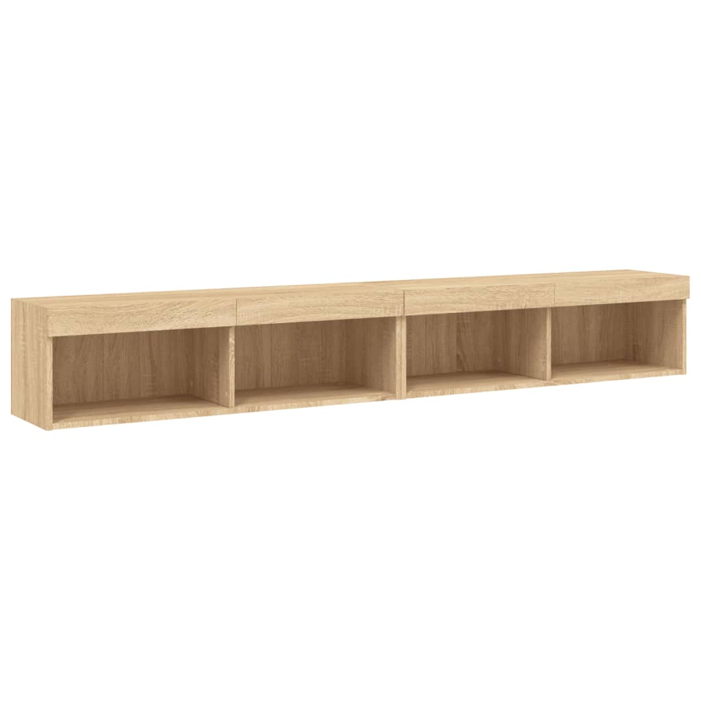 TV ormarići s LED svjetlima 2 kom boja hrasta 100x30x30 cm