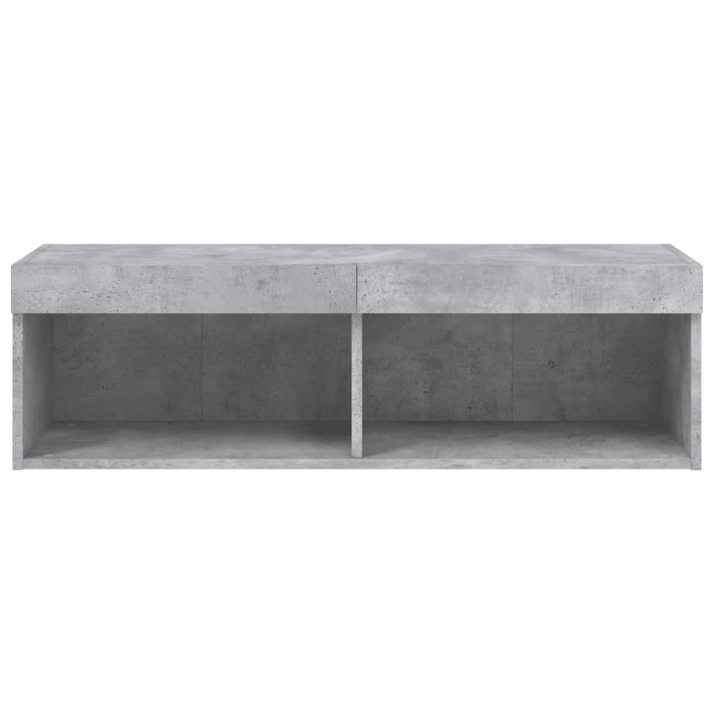 TV ormarić s LED svjetlima siva boja betona 100x30x30 cm
