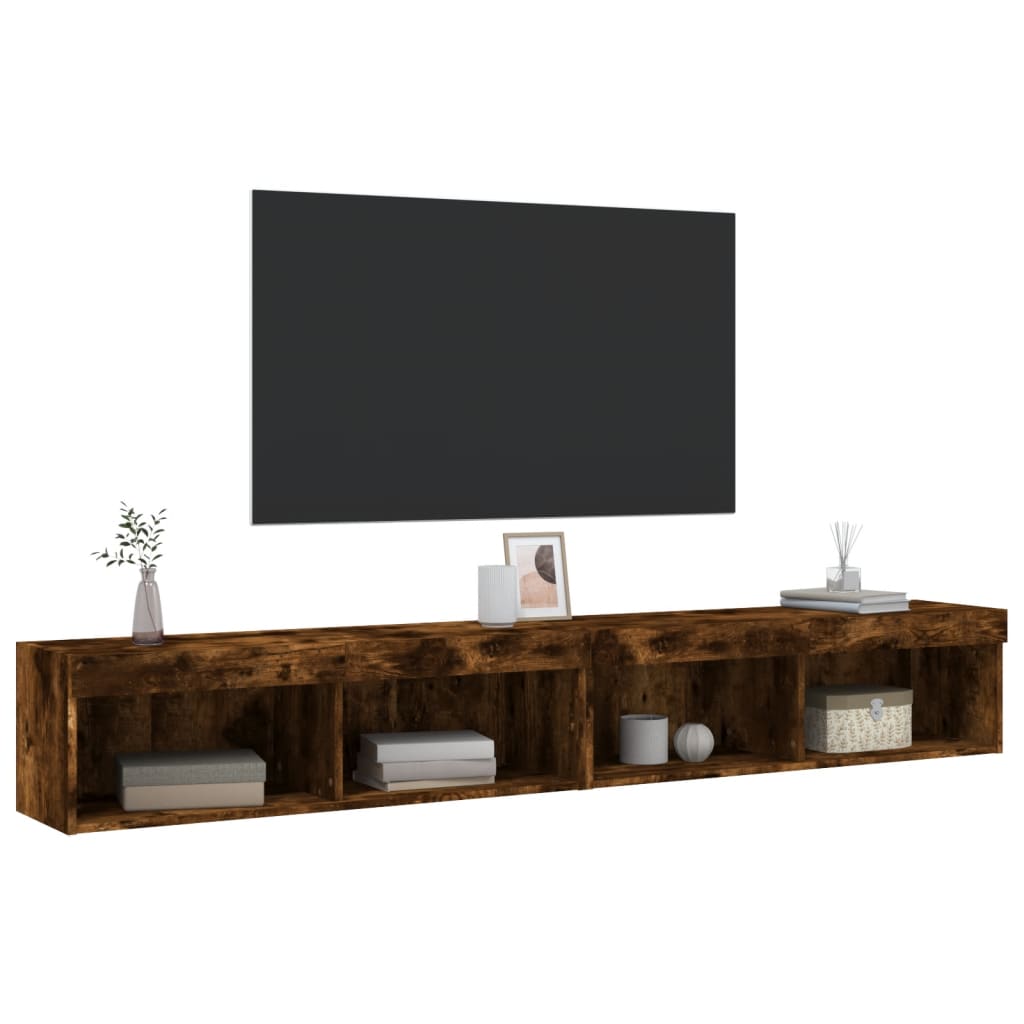TV ormarići s LED svjetlima 2 kom boja hrasta 100x30x30 cm