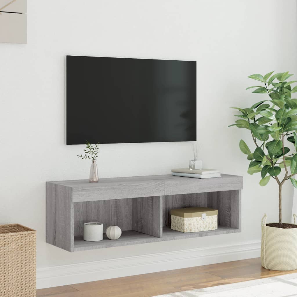 TV ormarić s LED svjetlima boja hrasta sonome 100x30x30 cm