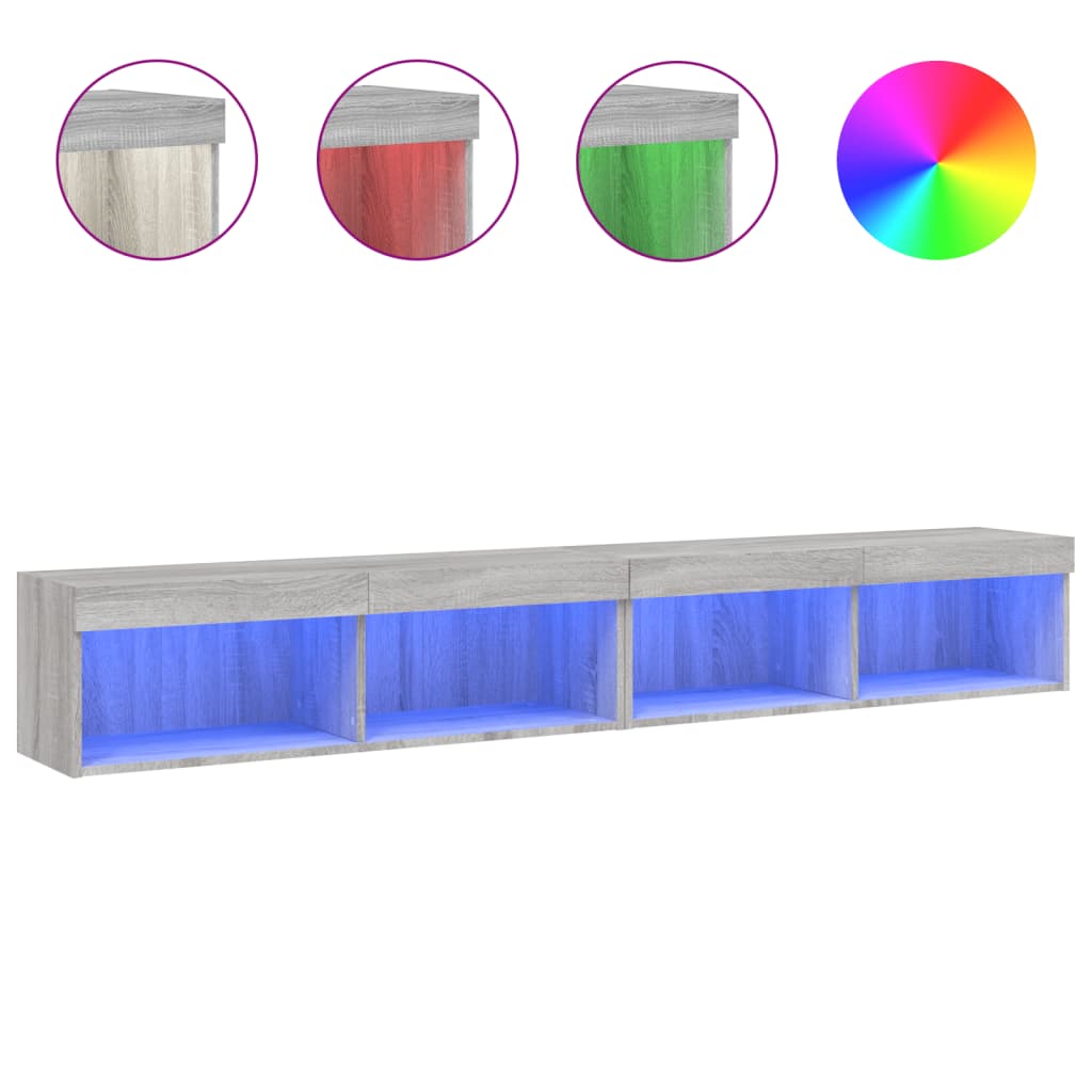 TV ormarići s LED svjetlima 2 kom boja hrasta 100x30x30 cm