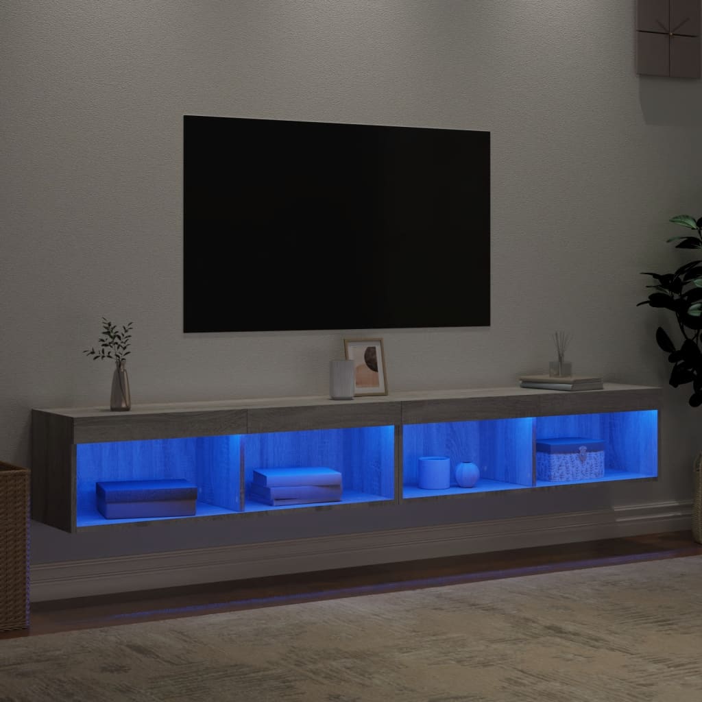TV ormarići s LED svjetlima 2 kom boja hrasta 100x30x30 cm