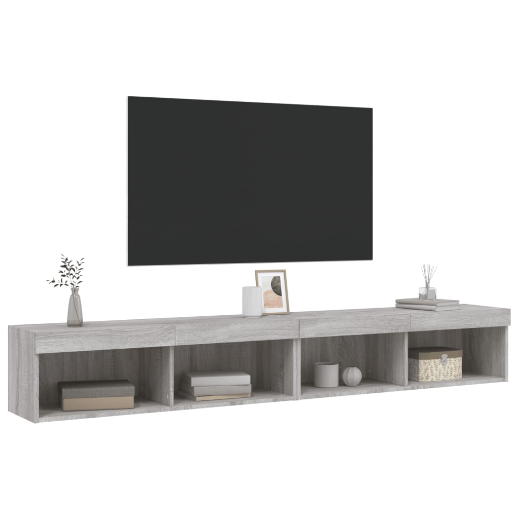 TV ormarići s LED svjetlima 2 kom boja hrasta 100x30x30 cm