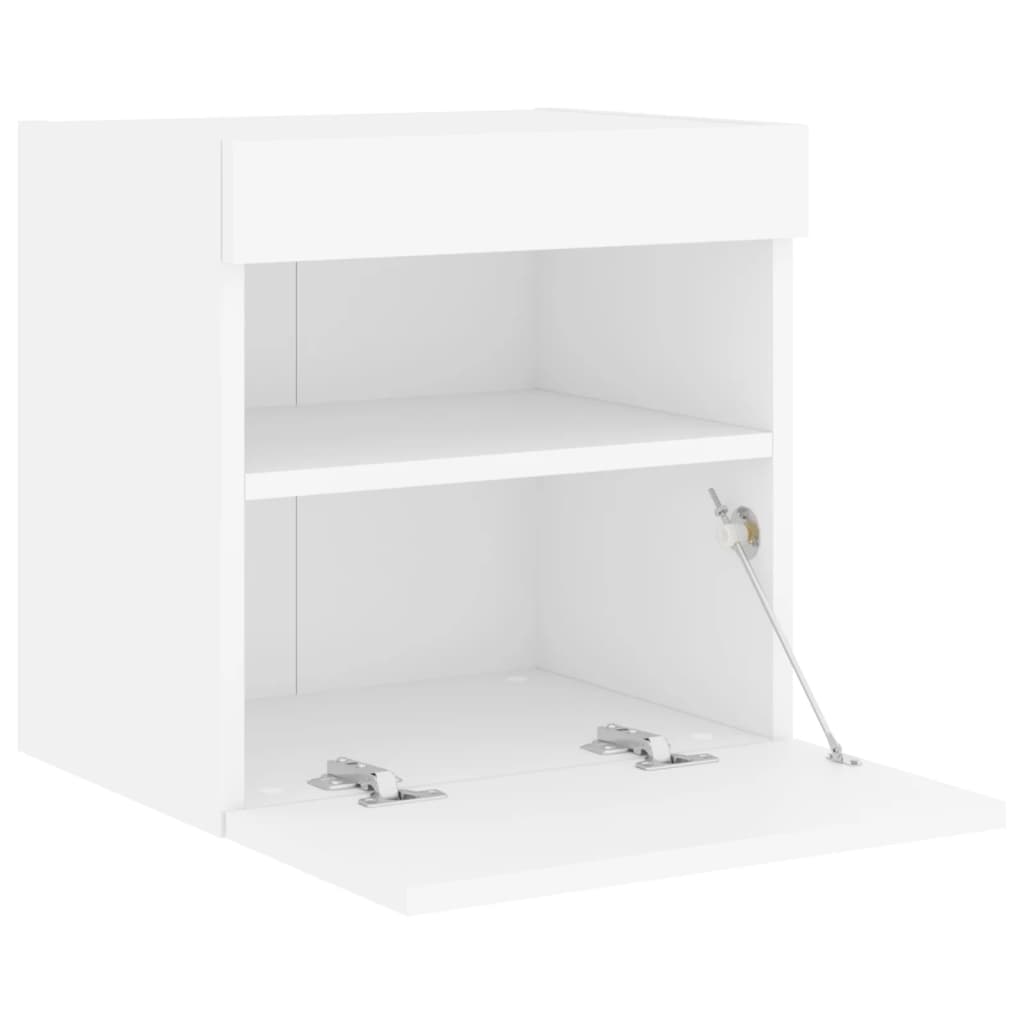 Zidni TV ormarić s LED svjetlima bijeli 40 x 30 x 40 cm
