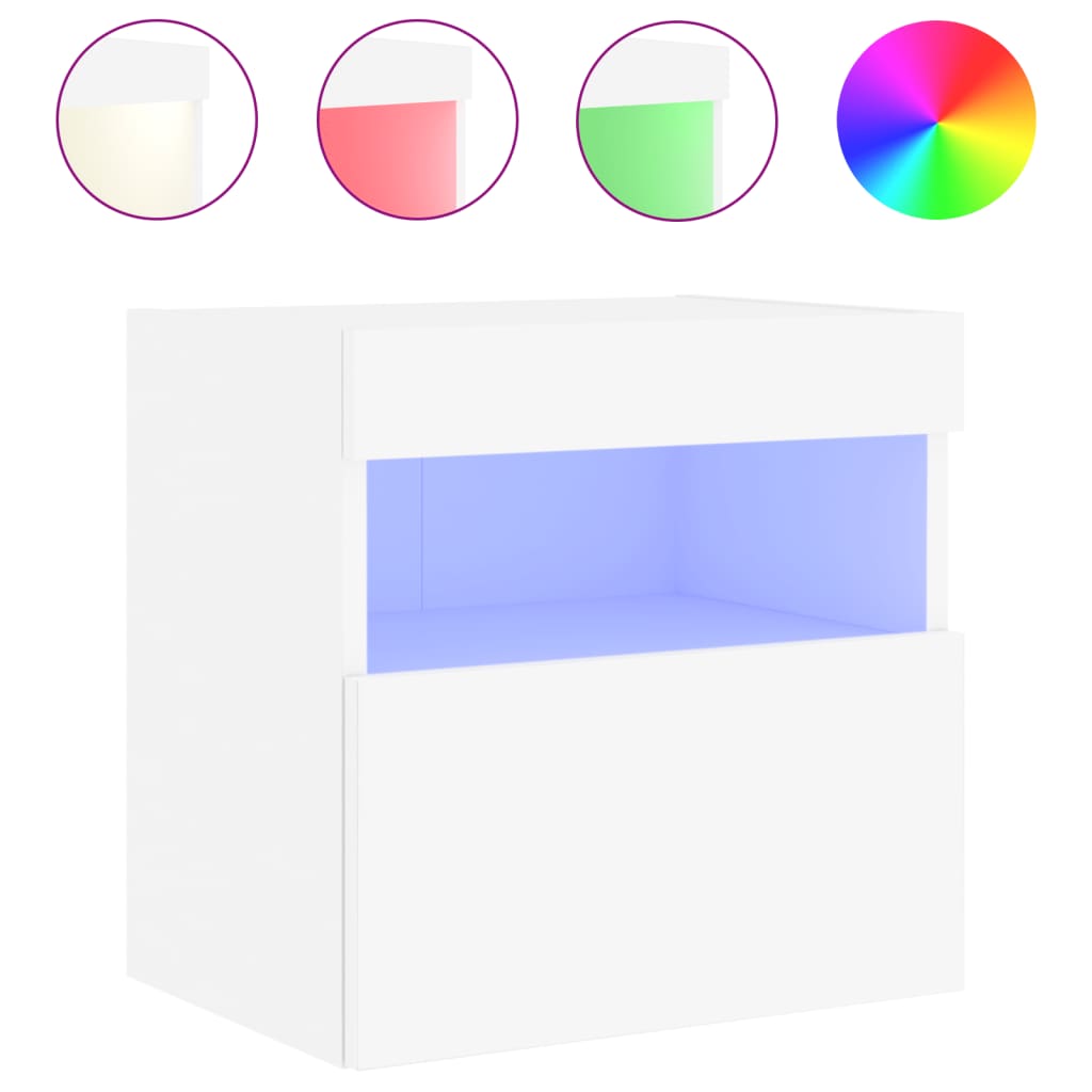 Zidni TV ormarići s LED svjetlima 2 kom bijeli 40x30x40 cm