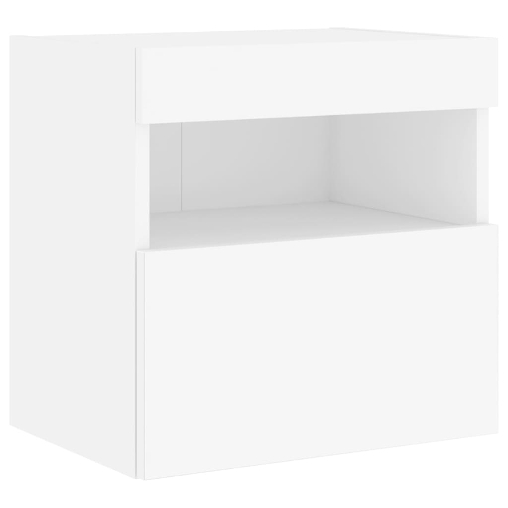 Zidni TV ormarići s LED svjetlima 2 kom bijeli 40x30x40 cm