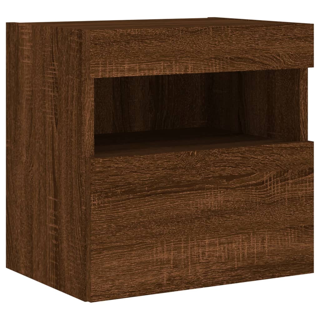 Zidni TV ormarić s LED svjetlima boja hrasta 40x30x40 cm