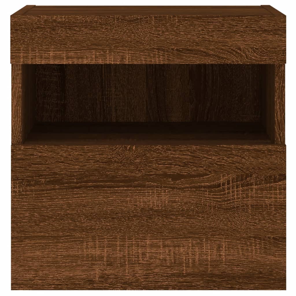 Zidni TV ormarić s LED svjetlima boja hrasta 40x30x40 cm
