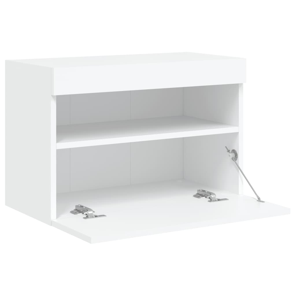 Zidni TV ormarić s LED svjetlima bijeli 60x30x40 cm