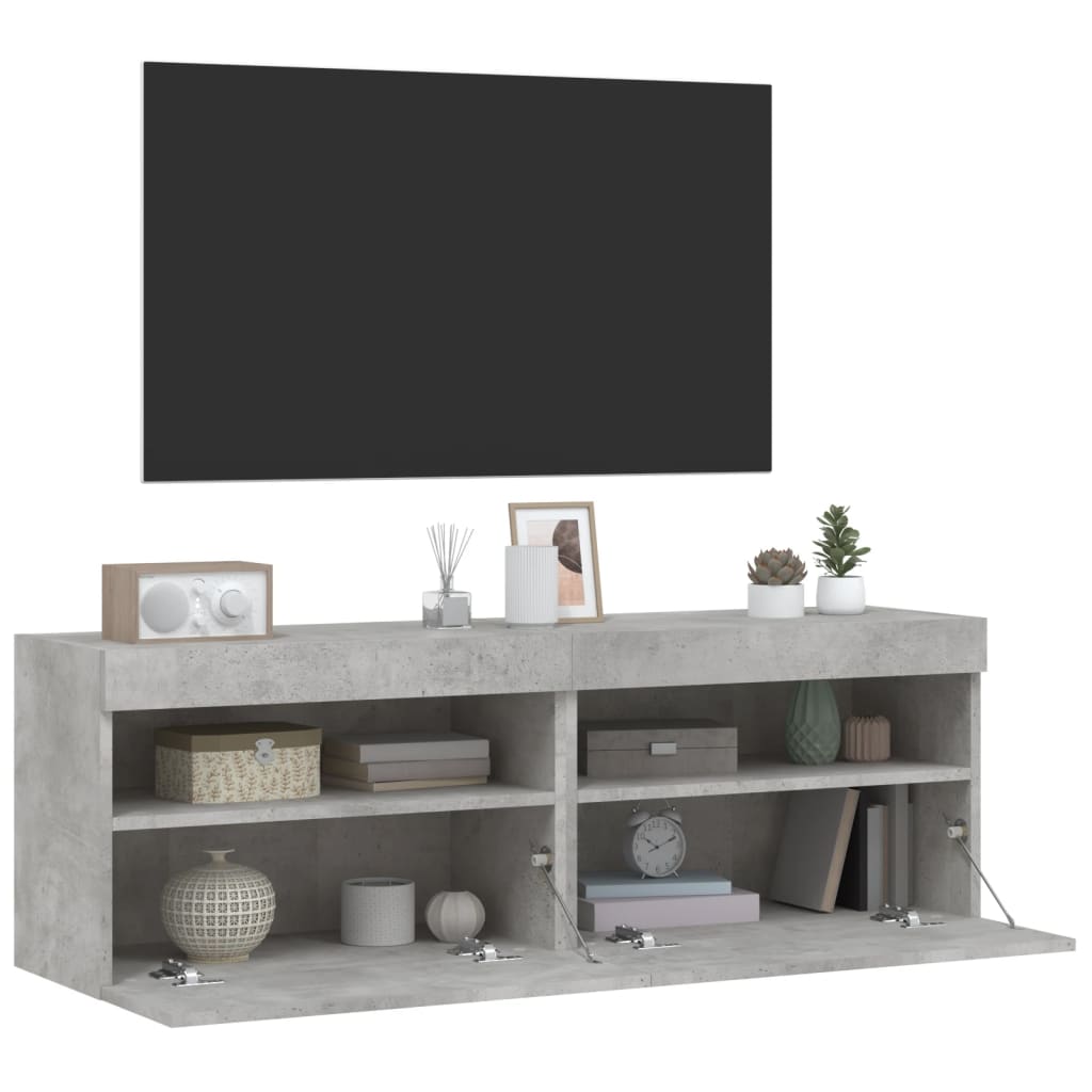 Zidni TV ormarići LED 2 kom boja betona 60x30x40 cm