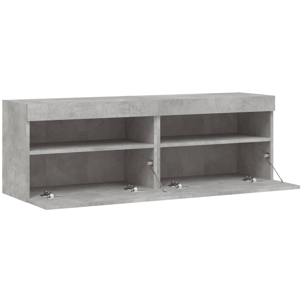 Zidni TV ormarići LED 2 kom boja betona 60x30x40 cm