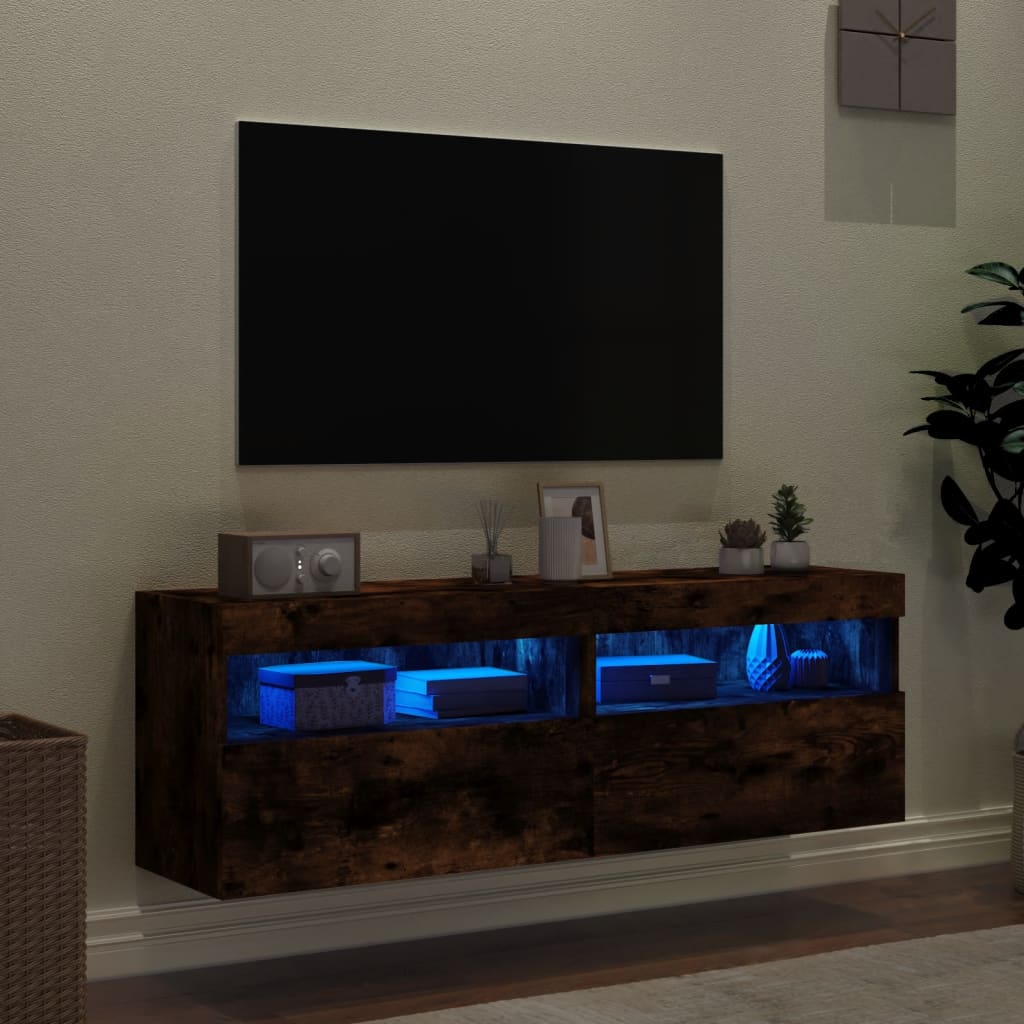 Zidni TV ormarići LED 2 kom boja hrasta 60x30x40 cm