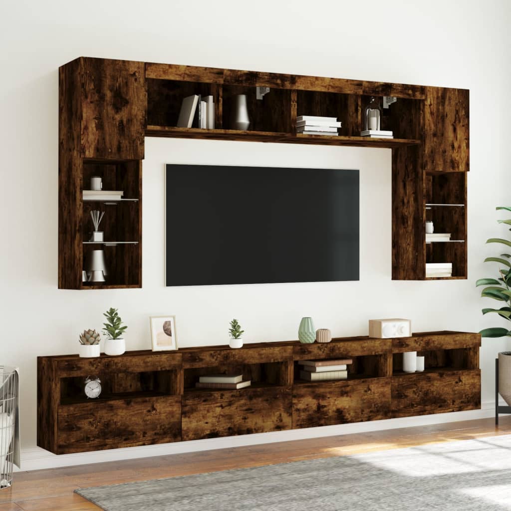 Zidni TV ormarići LED 2 kom boja hrasta 60x30x40 cm