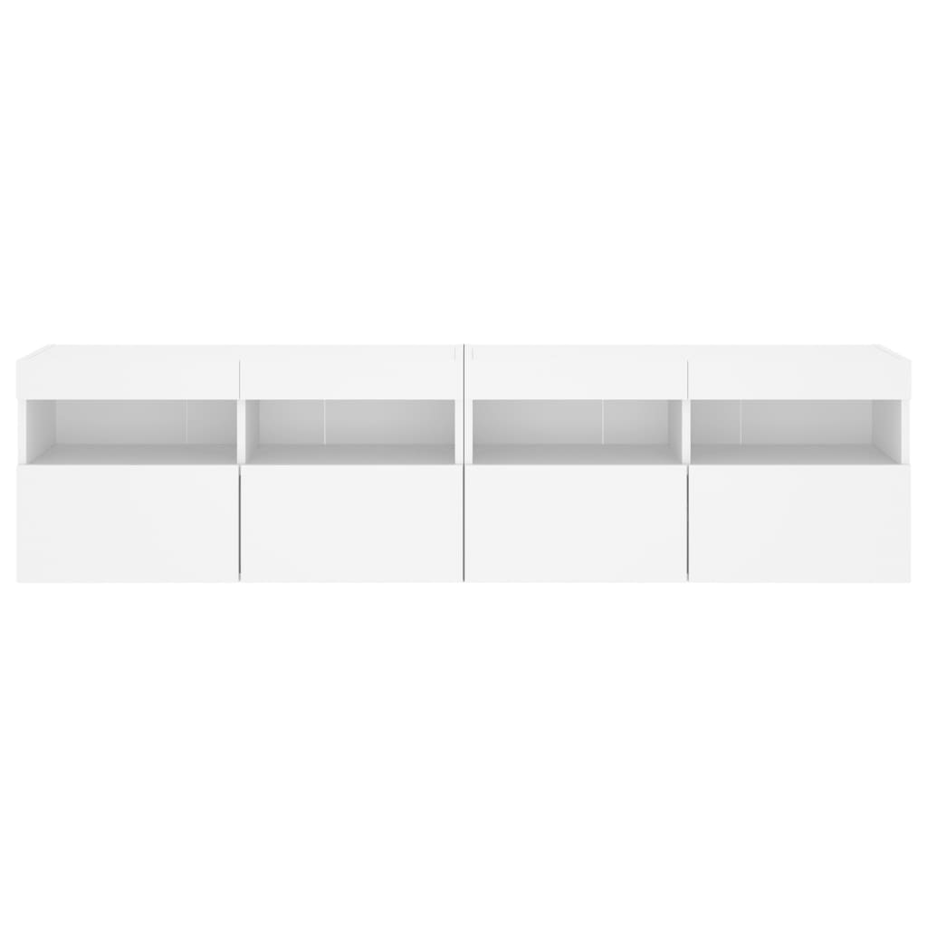 Zidni TV ormarići s LED svjetlima 2 kom bijeli 80 x 30 x 40 cm