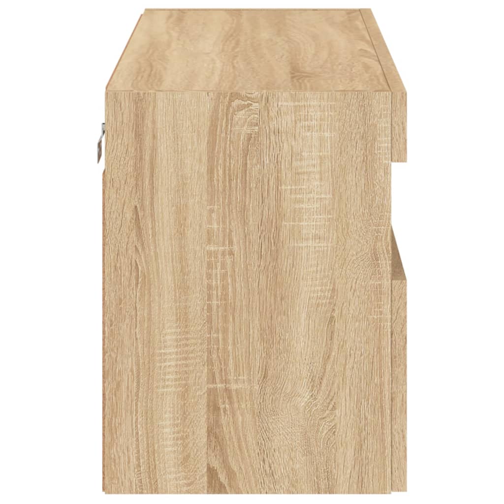 Zidni TV ormarić s LED svjetlima boja hrasta 80x30x40 cm