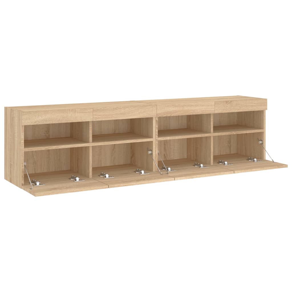 Zidni TV ormarići LED 2 kom boja hrasta sonome 80x30x40 cm