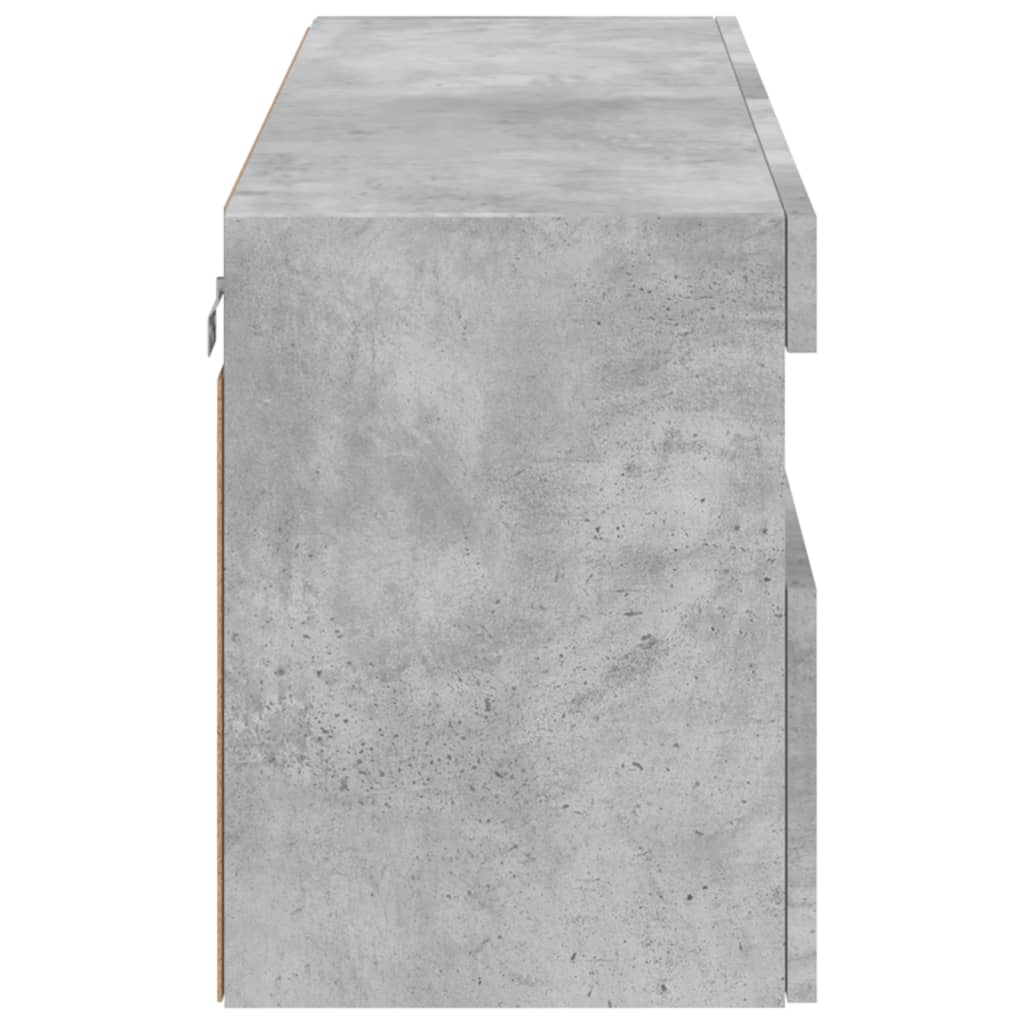 TV ormarić s LED svjetlima siva boja betona 100x30x40 cm