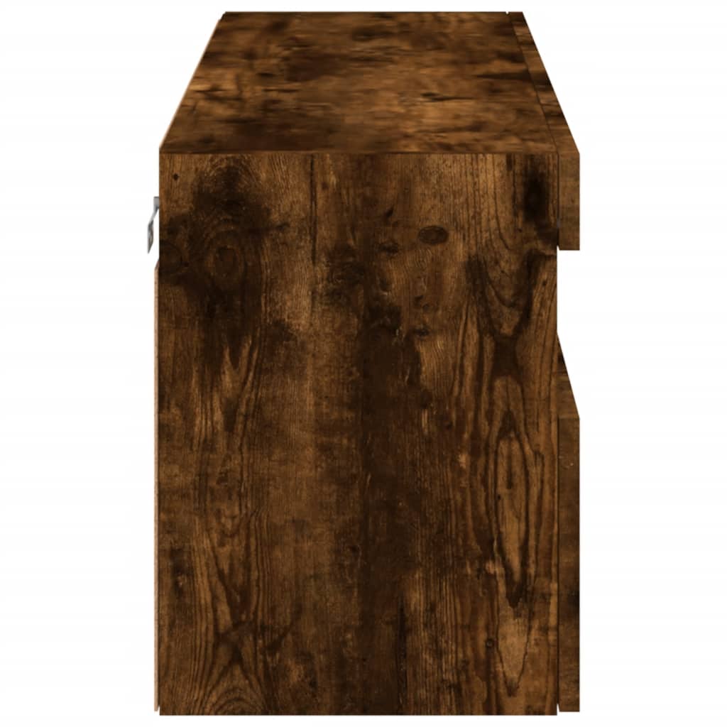 Zidni TV ormarić s LED svjetlima boja hrasta 100x30x40 cm