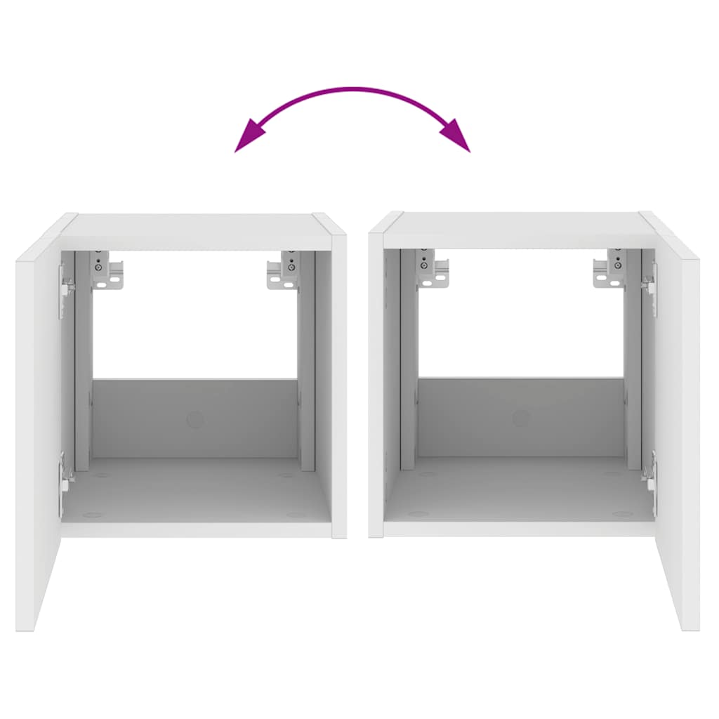 Zidni TV ormarići s LED svjetlima 2 kom bijeli 30,5x35x30 cm