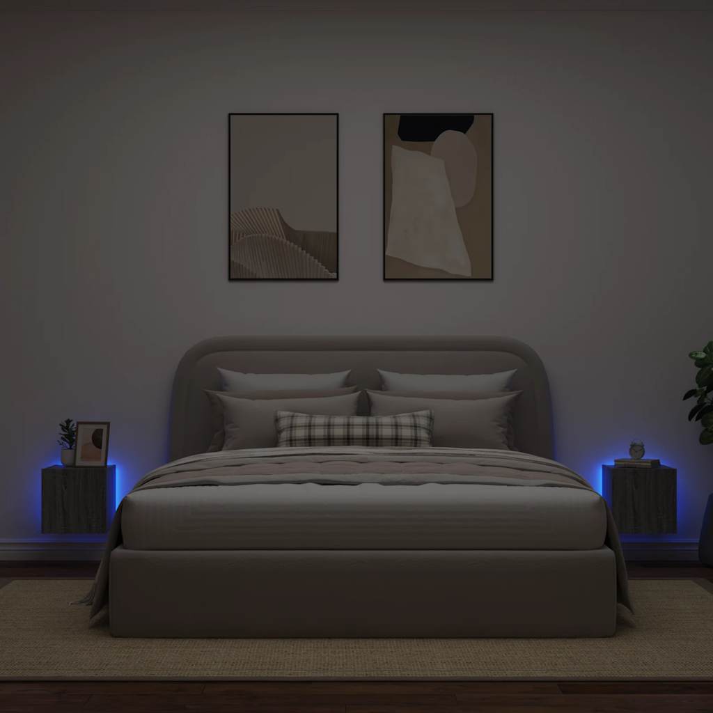 Zidni TV ormarići LED 2 kom siva boja hrasta 30,5 x 35 x 30 cm