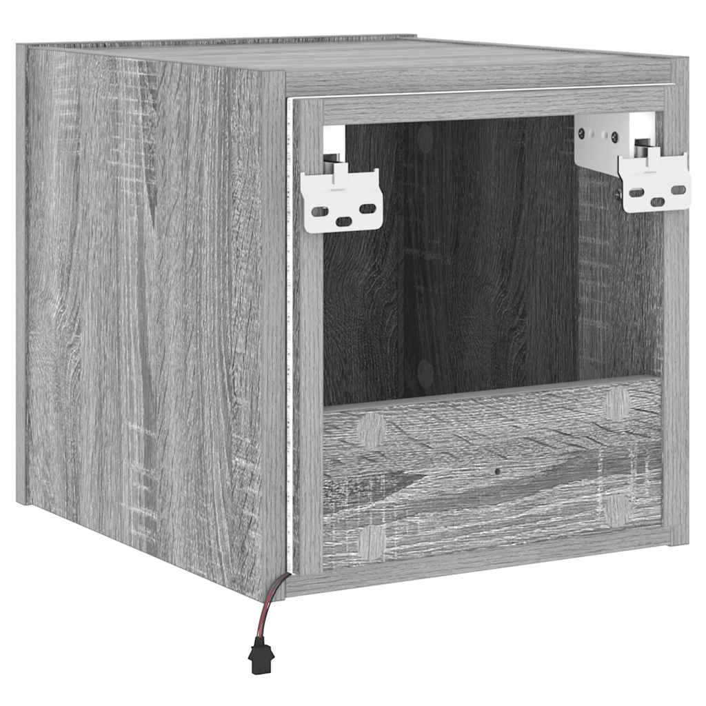 Zidni TV ormarići LED 2 kom siva boja hrasta 30,5 x 35 x 30 cm