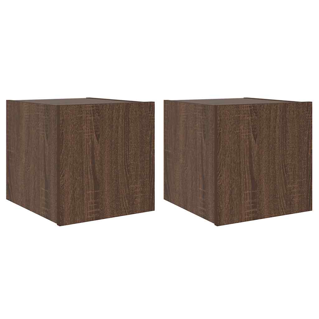 Zidni TV ormarići LED 2 kom smeđa boja hrasta 30,5 x 35 x 30 cm