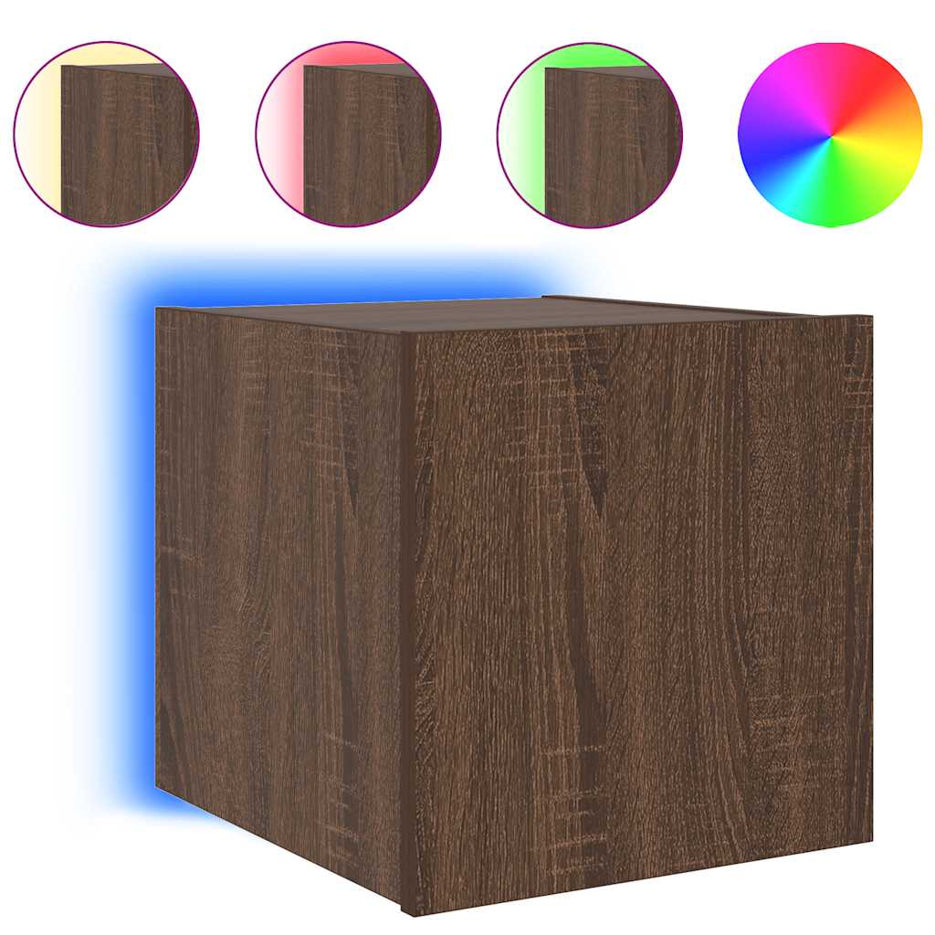Zidni TV ormarići LED 2 kom smeđa boja hrasta 30,5 x 35 x 30 cm
