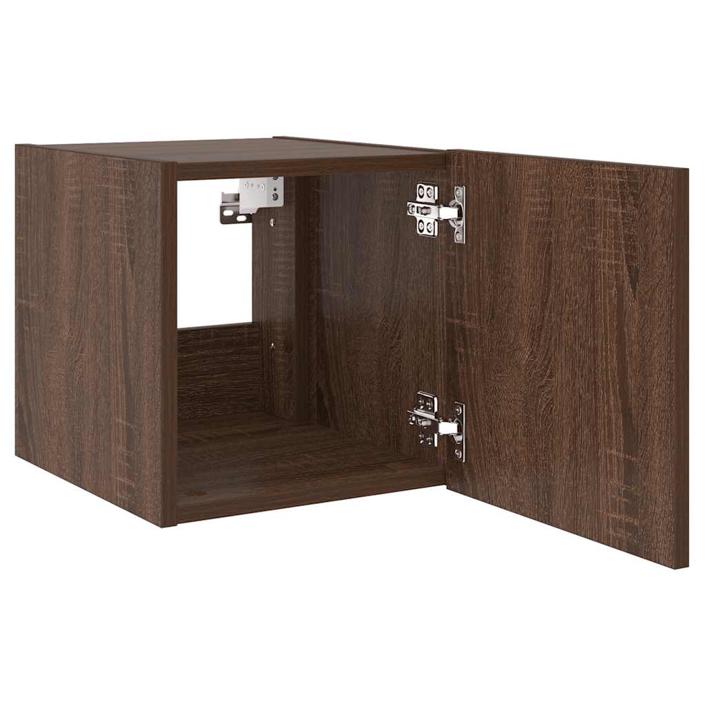 Zidni TV ormarići LED 2 kom smeđa boja hrasta 30,5 x 35 x 30 cm