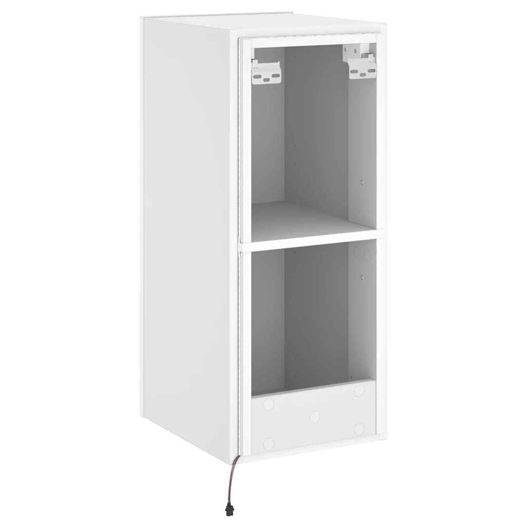 Zidni TV ormarić s LED svjetlima bijeli 30,5 x 35 x 70 cm