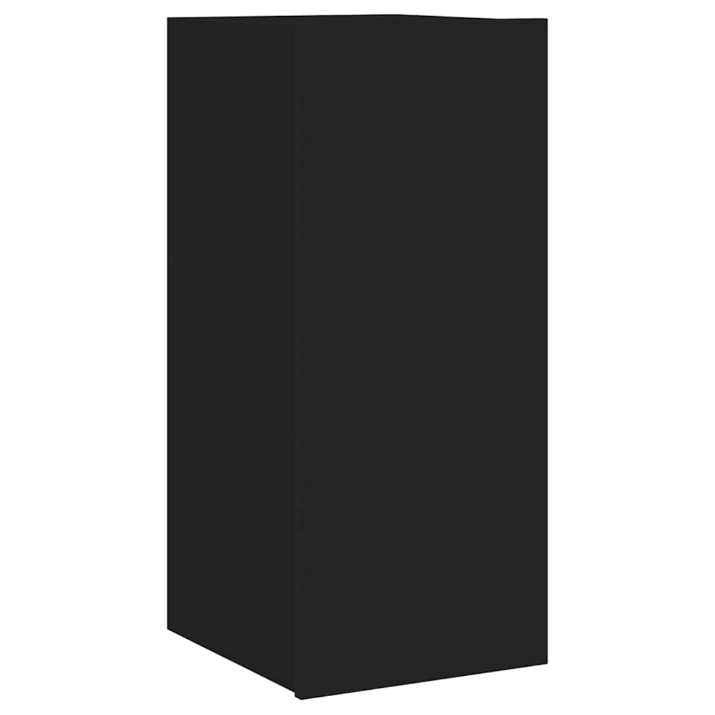 Zidni TV ormarić s LED svjetlima crni 30,5 x 35 x 70 cm